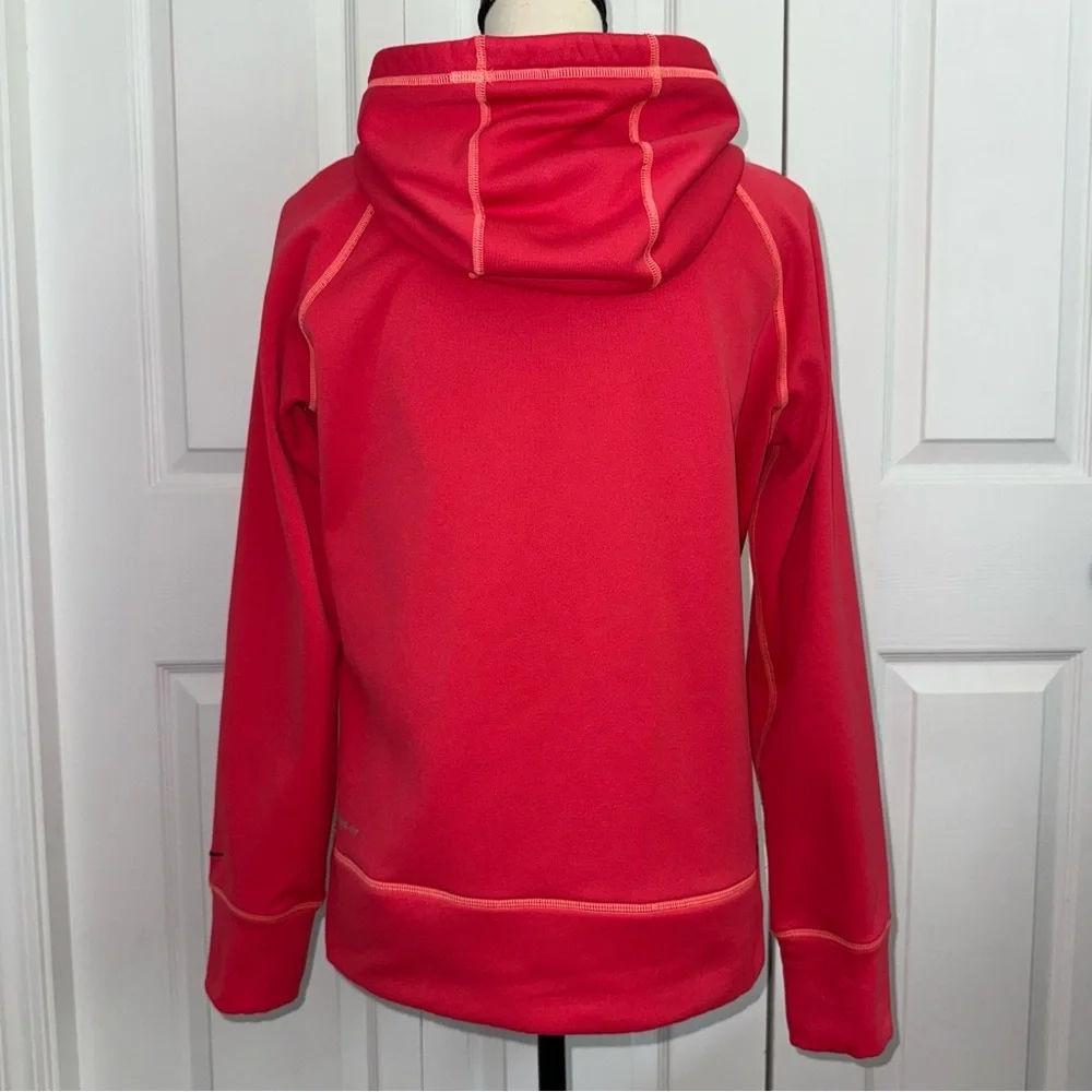 Nike Coral Hoodie with Black‎ Logo contrasting stitching fleece lining Medium
